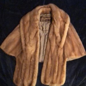 Vintage mink stole with pockets